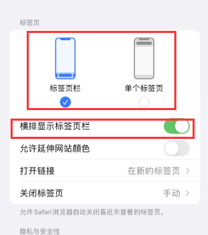 卢龙iPhone授权维修分享Safari浏览器如何切换标签栏位置 